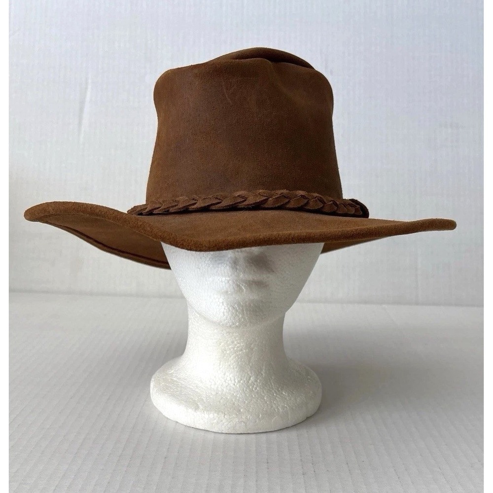 Minnetonka Leather Outback Hat Small Distressed Brown #9503 Cowboy Western